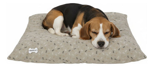 Cama Perros Norplat Colchon 90x70cm Grande Relax Almohadon Beige Claro Huesos