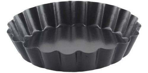 Pack 12 Moldes Tartaleta Desmontable Tarta Individual 10,5cm Gris