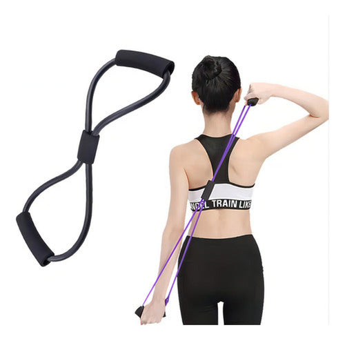 Set Deportivo 7 En 1 Rodillo Rueda Abdominal Cuerda Norplat Negro