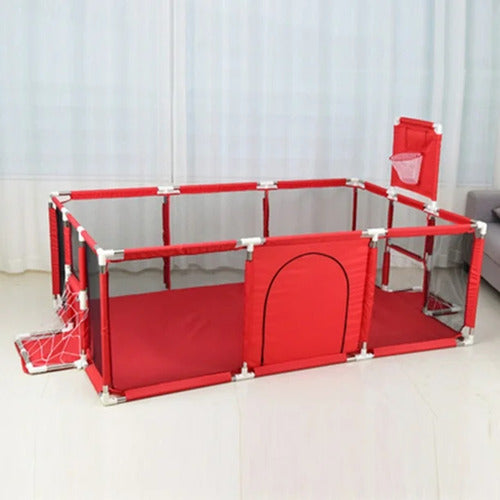 Corral Para Bebe Con Aro De Basket 180cm Seguridad - Norplat Rojo