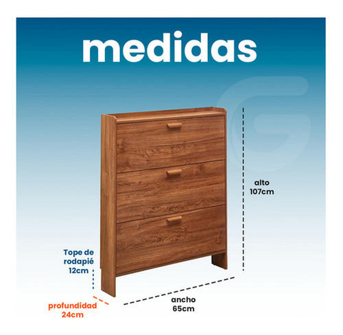 Zapatero Recibidor Mueble Para Zapatos Organizador - Norplat Marrón