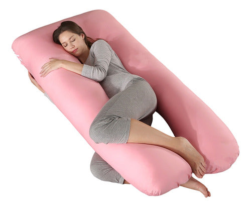 Cojín Con Funda Suave Almohada Maternal Embarazadas Norplat Rosa