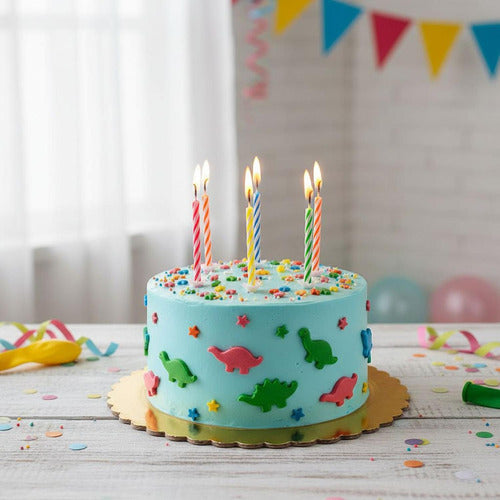 12 Bandejas Doradas Tortas Base Redonda Carton 35cm Norplat Dorado