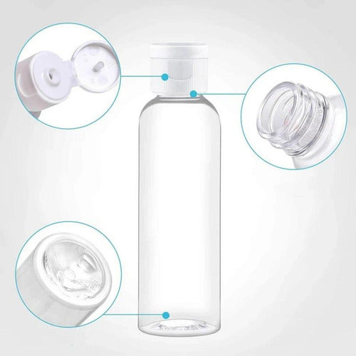 Set 6 Botellas Viaje Dispensadora 100ml Transparente Norplat