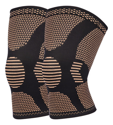 Rodillera Deportiva Ortopédica Soporte Compresion Cobre Par Small