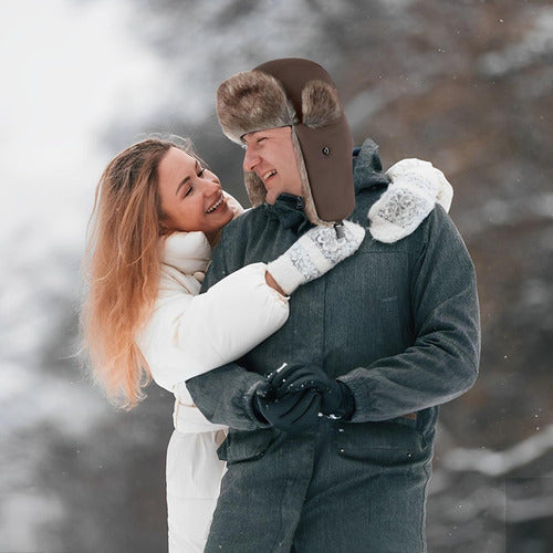 Gorro Invierno Ruso Unisex Cálido Termico Aviador - Norplat Gris Oscuro M Lisa