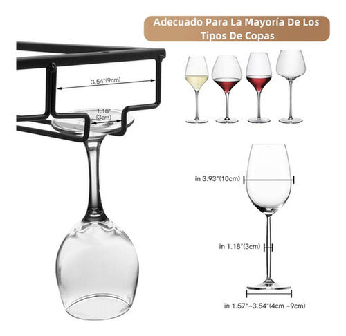 Estante Colgador De Copas - Copero 16 A 32 Copas - Norplat  Negro