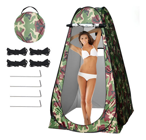 Norplat Carpa Vestidor Portatil Camping Ventana Ducha Baño Verde Camuflado