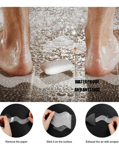 Pegatinas Norplat Antideslizantes Para Ducha Tina + Espatula Blanco