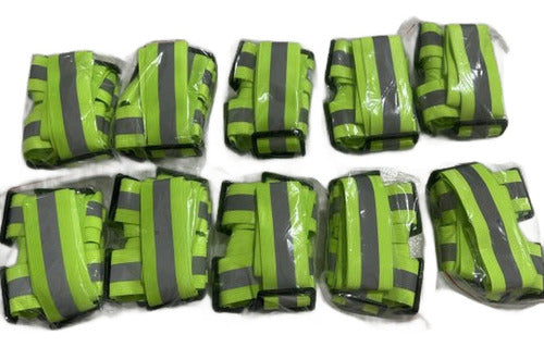 Pack 10 Arnes Reflectante Elástico Ajustable - Norplat Verde Fluor M