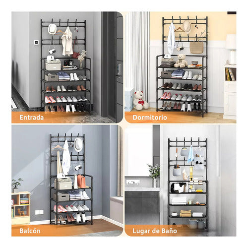 Organizador De Zapatos Colgador Perchero 5 Niveles - Norplat Negro