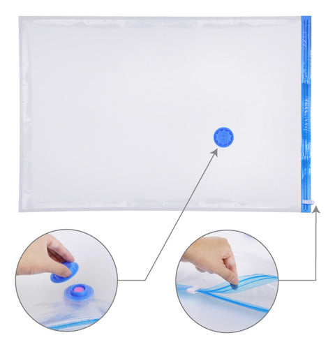 12 Bolsas Al Vacío Grandes - Comprimir Ropa Plumon - Norplat Transparente