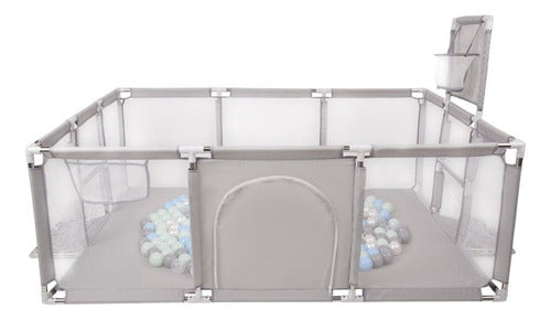 Corral Para Bebe Con Aro De Basket 180cm Seguridad - Norplat Gris Claro