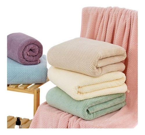 3 Toallas Baño Microfibra Alta Calidad Secado Rápido Norplat Marrón Lisa