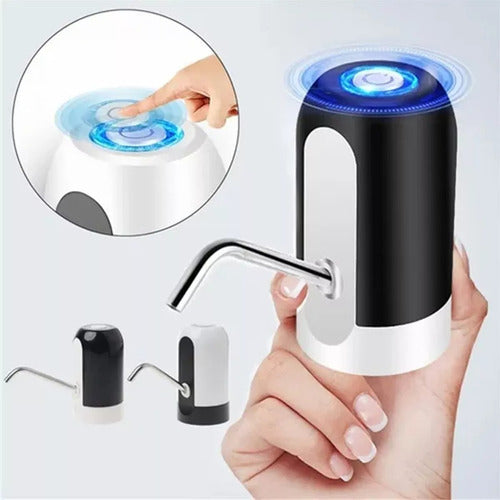 Dispensador De Agua Eléctrico Bomba Para Botellón Usb Blanco/negro