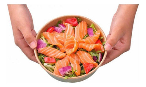 Pack 20 Bowl Kraft Ensalada - Polipapel 1000 Cc - Norplat Marrón
