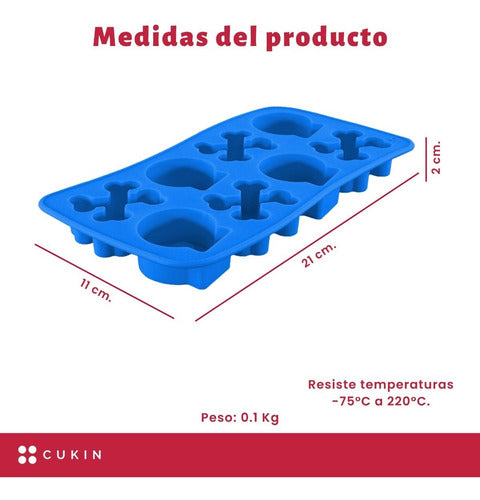 Molde De Silicona Para Calaveras Y Huesos De Hielo - Cukin Celeste