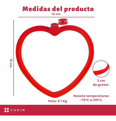 Molde De Corazon Para Huevo - Cukin Rojo