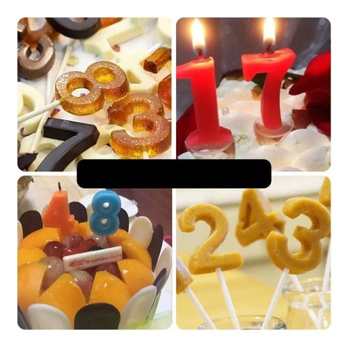 Molde Silicona Letras Números Moldes Repostería Transparente