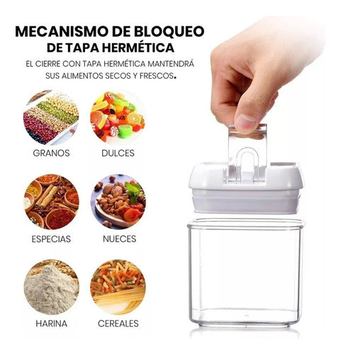 Set 6 Contenedores Herméticos Almacenamiento Plástico Cukin Blanco