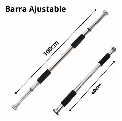 Barra De Ejercicios Ajustable Para Puerta Dominada/flexiones Plateado