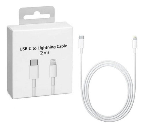Carga Rapida 20w + Cable 2m Para iPhone Lightning - Norplat Blanco