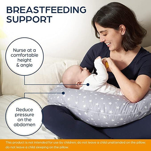 Cojín Maternal Almohada Materindad Lactancia 100% Algodón - Azul