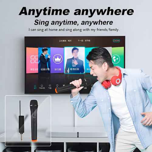 Microfono Inalambrico 10 Metros De Alcance Karaoke - Norplat Negro