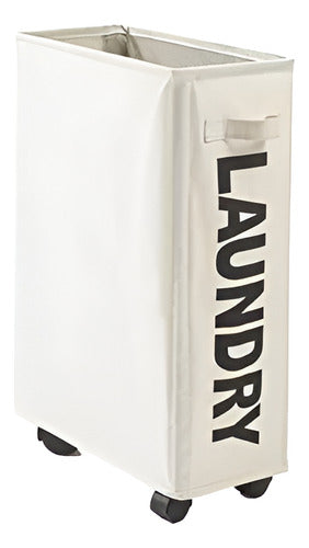 Canasto Ropa Sucia Con Ruedas / Cesto Ropa Sucia - Norplat Blanco Lisa