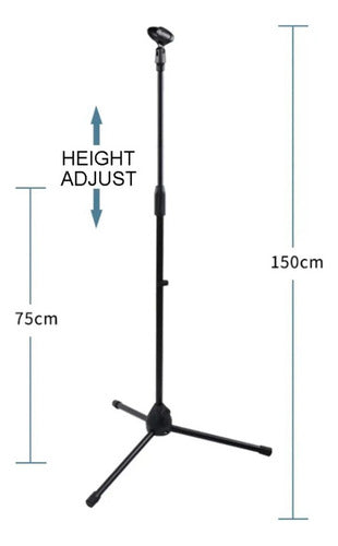 Norplat Atril Pedestal Microfono Brazo Ajustable Metalico Negro