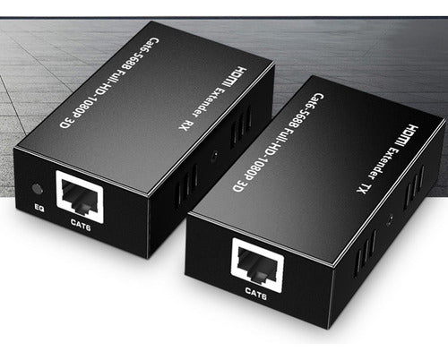 Extensor Hdmi 60 Metros Por Rj45 Cat5e/6e 1080p - Norplat Negro