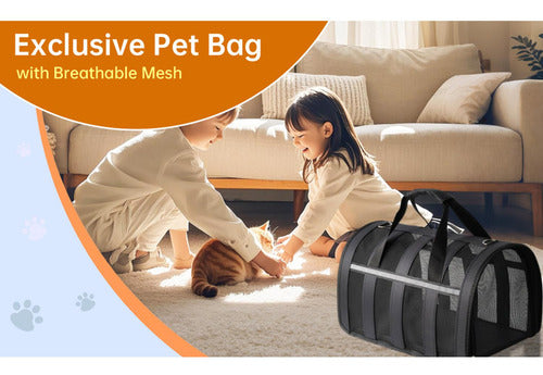 Bolso Transporte Mascota Gato Perro Norplat Talla M 41x26x24 Negro