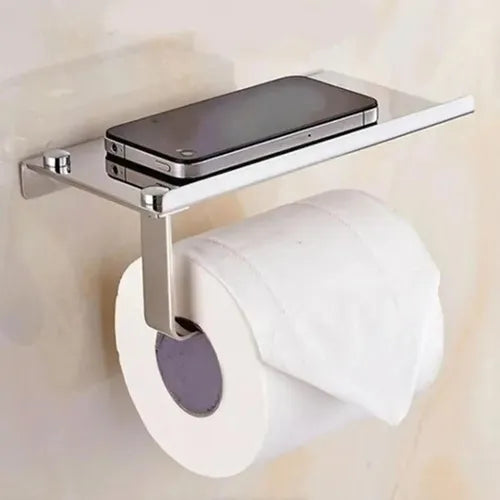 Porta Rollo Papel Higiénico Confort Soporte Celular Norplat Plateado