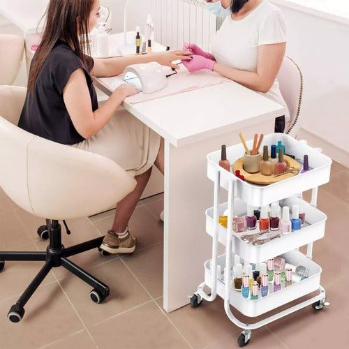 Carro Organizador Mueble Estante De Almacenamiento 3 Niveles Blanco