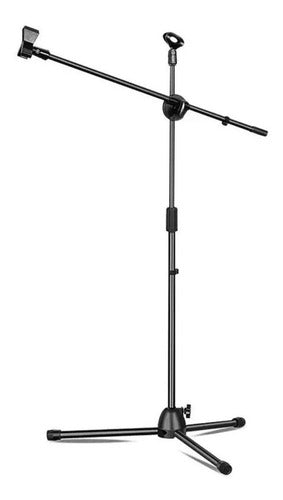 Soporte Pedestal De Micrófono Con Boom Metálico / Atril Negro