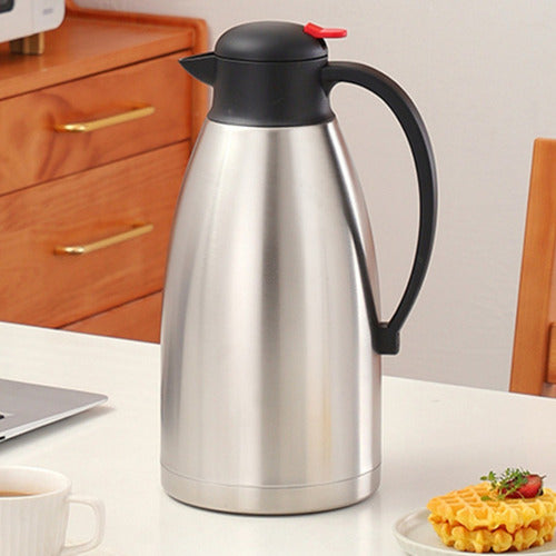 Jarra Térmica Acero Inox 2lts Conserva Caliente Frio - Cukin Plateado