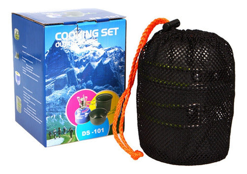 Set Ollas Camping 6 Piezas Con Cubiertos Y Estuche - Cukin