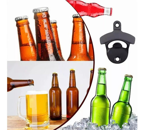 10 Destapador Abridor Botellas Cerveza Montaje Pared Norplat Negro