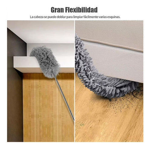 Plumero 2.5m Retractil Microfibra Limpiador Polvo - Norplat Gris