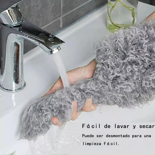 Plumero 2.5m Retractil Microfibra Limpiador Polvo - Norplat Gris