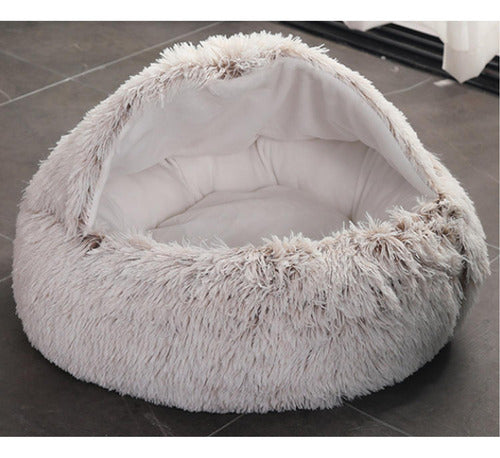Casa Cama Plush Nido Mascota Perro Gatos 40cm - Norplat Gris Claro Nido
