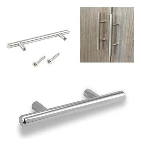 10 Tiradores De Muebles - Manillas Cocina 15 Cm - Norplat Plateado