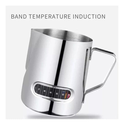 Jarro Lechero Jarra Leche Acero Espuma Texturizar - Norplat Plateado