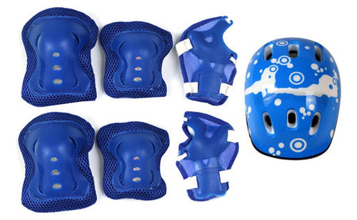 Patines 4 Rueda Ajustable Niños/niñas + Proteccion - Rebelde S Azul