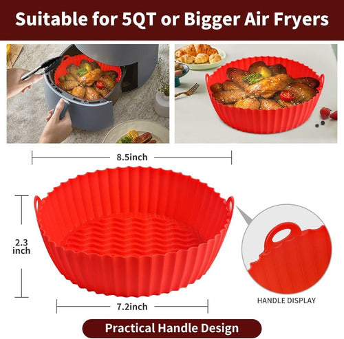 Forro Silicona Reutilizable Freidora Aire Redondo - Norplat Rojo