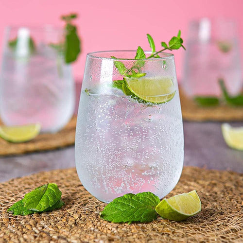 Set 6 Vasos De Vidrio 475ml Agua Vino Bebidas - Norplat Transparente