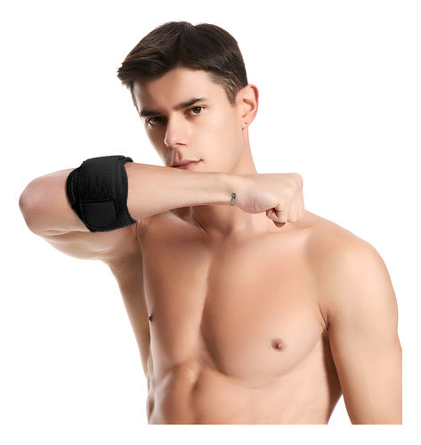 Set 2 Soportes Codo Tenista - Epicondilitis - Tendinitis Adulto Negro