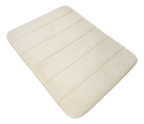 Alfombra Baño Engomado Antideslizante 60x40cm Suave Norplat - Crema - Lisa