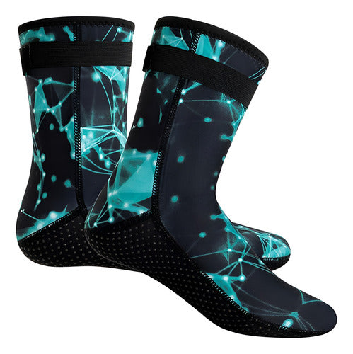 Botas Calcetines Norplat De Neopreno 3mm Cálidas Buceo Playa Negro Estrellado 39 Cl