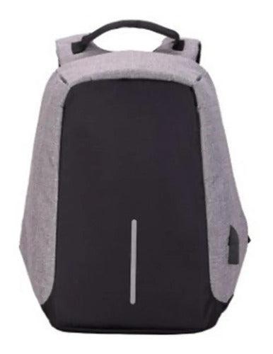 Mochila De Carga Usb Antirrobo Gris
